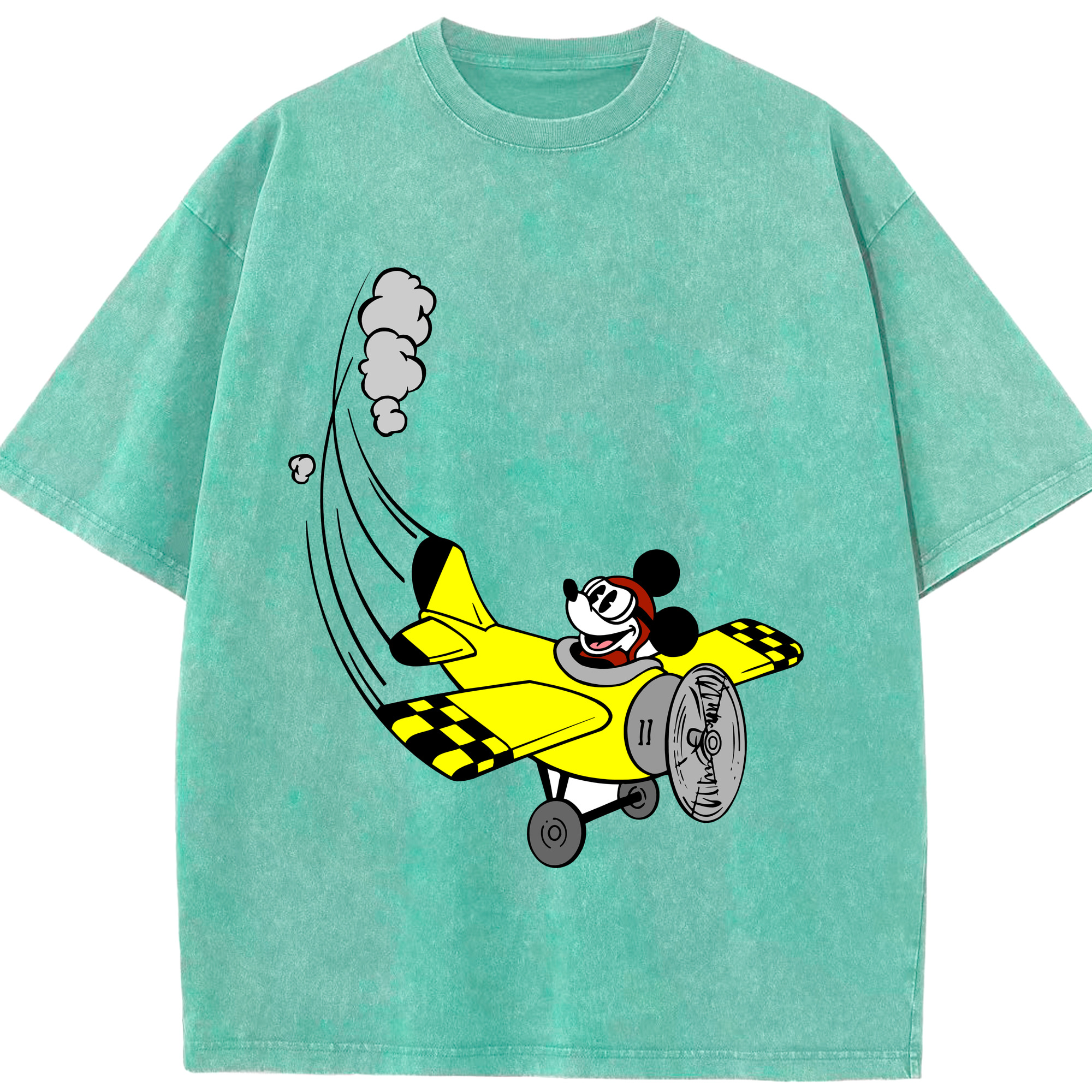 （画像用） ミッキーマウス Mickey Mouse 綿100% ヴィンテージ風 半袖Tシャツ（フロントプリント）